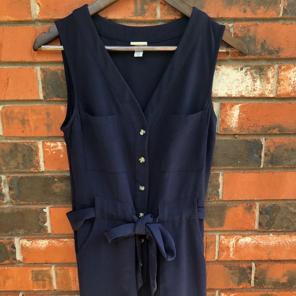 A New Day Navy Capri Romper with tie